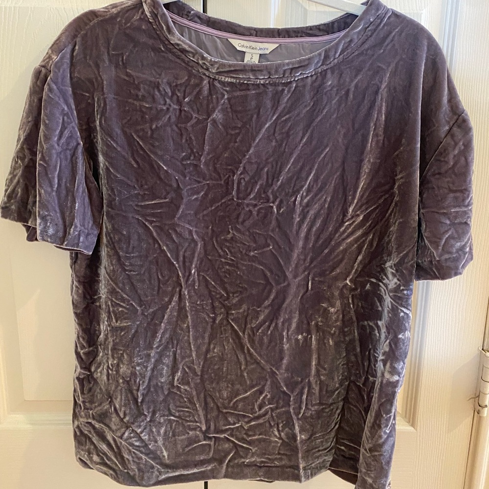 Calvin Klein velvet crop shirt